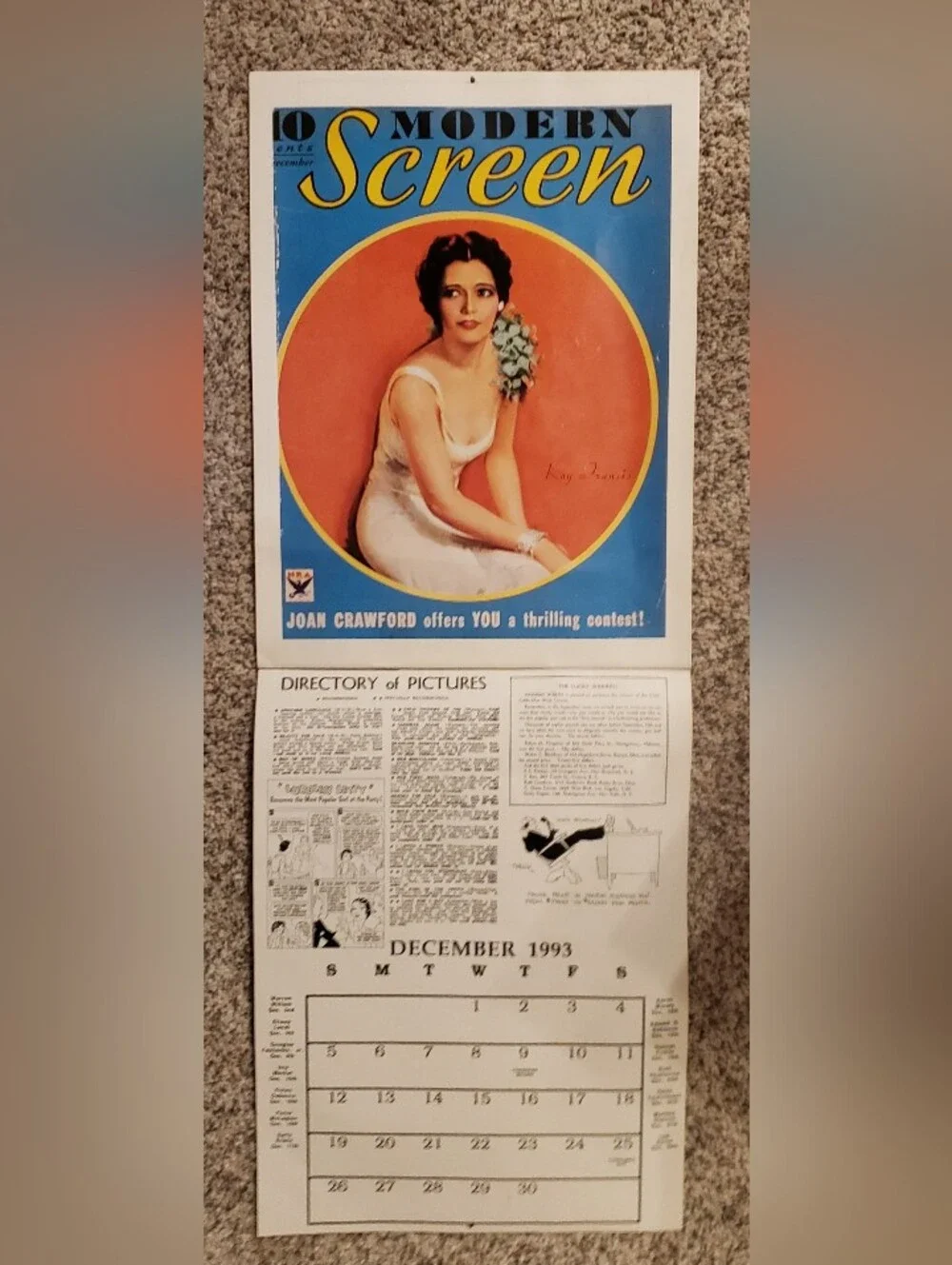 Modern Screen 1933 Movie Stars 1993 /2027 Calendar